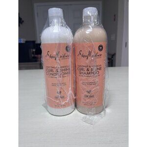 Shea Moisture Coconut & Hibiscus Curl & Shine Shampoo and Conditioner Set 16 Oz